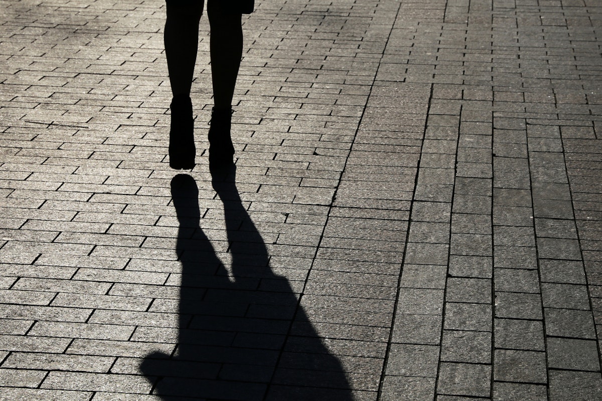 A woman being stalked